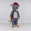 Custom Gray and Red Rat in a Cap with a Shoulder Bag Mascot Costume Adult Full Body Suit for School Events