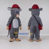 Custom Gray and Red Rat in a Cap with a Shoulder Bag Mascot Costume Adult Full Body Suit for School Events