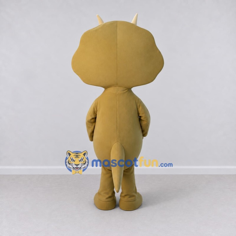 Custom Yellow and Cream Triceratops Mascot Costume Adult Full Body Suit for Dinosaur Events Custom Yellow and Cream Triceratops Mascot Costume Adult Full Body Suit for Dinosaur Events