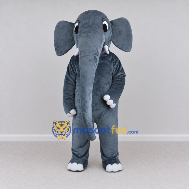 Custom Dark Gray Elephant Mascot Costume Adult Full Body Suit for Wildlife Events
