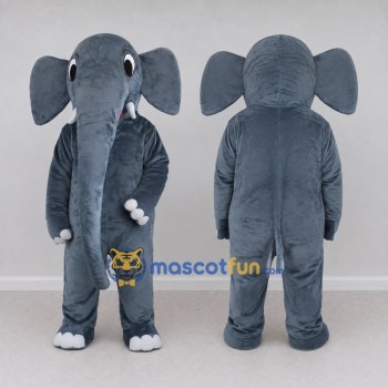 Custom Dark Gray Elephant Mascot Costume Adult Full Body Suit for Wildlife Events