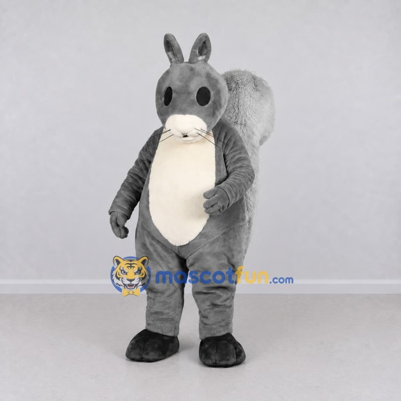Custom Gray and White Squirrel Mascot Costume Adult Full Body Suit for Wildlife Events Custom Gray and White Squirrel Mascot Costume Adult Full Body Suit for Wildlife Events