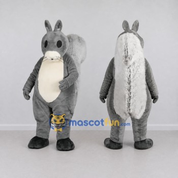 Custom Gray and White Squirrel Mascot Costume Adult Full Body Suit for Wildlife Events