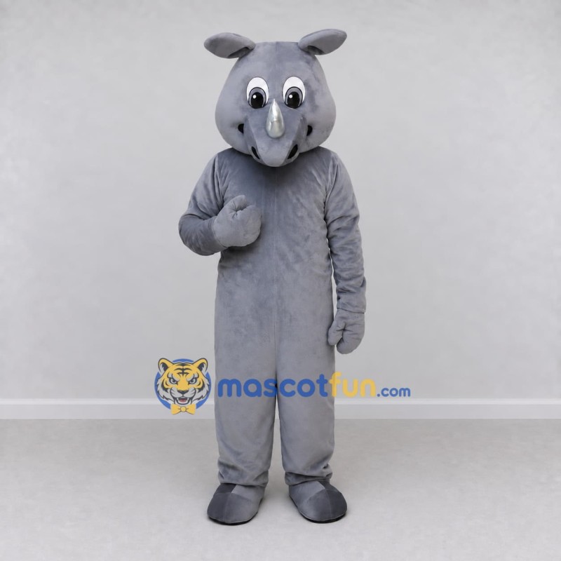 Custom Gray Rhinoceros Mascot Costume Adult Full Body Suit for Wildlife Events