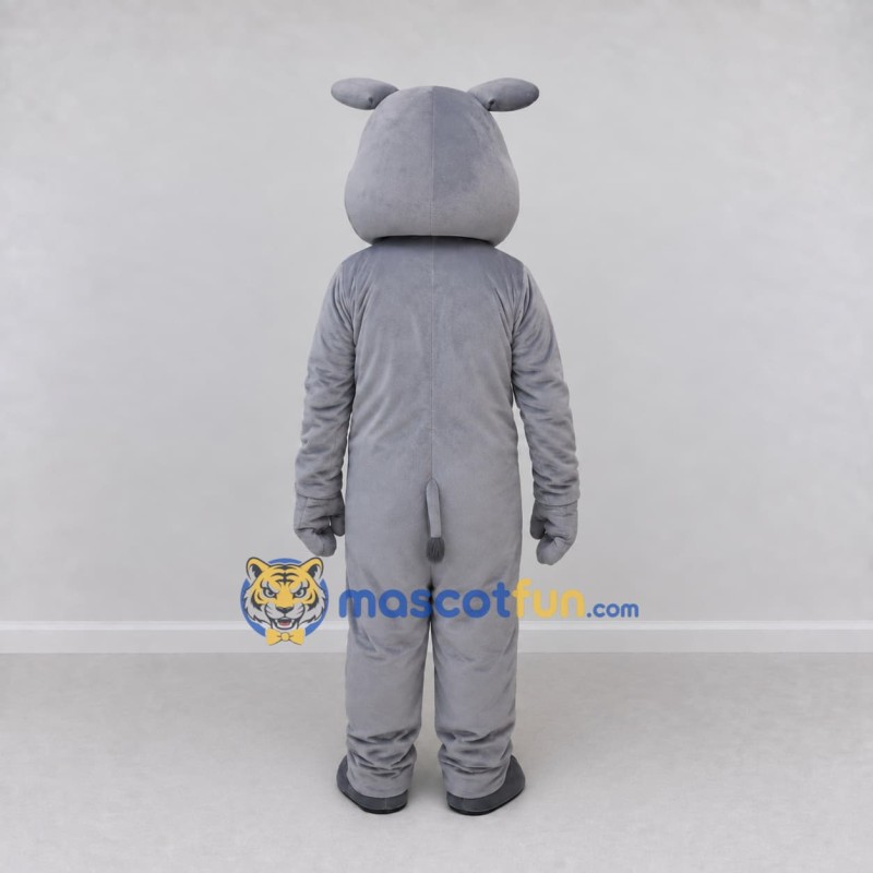Custom Gray Rhinoceros Mascot Costume Adult Full Body Suit for Wildlife Events