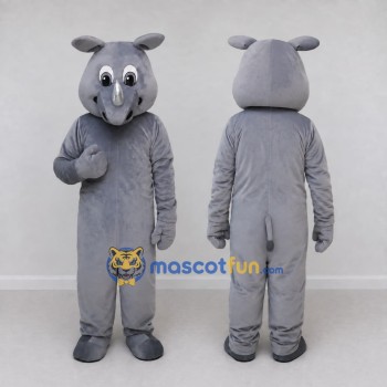 Custom Gray Rhinoceros Mascot Costume Adult Full Body Suit for Wildlife Events