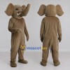 Custom Tan Elephant with a Raised Trunk Mascot Costume Adult Full Body Suit for Wildlife Events