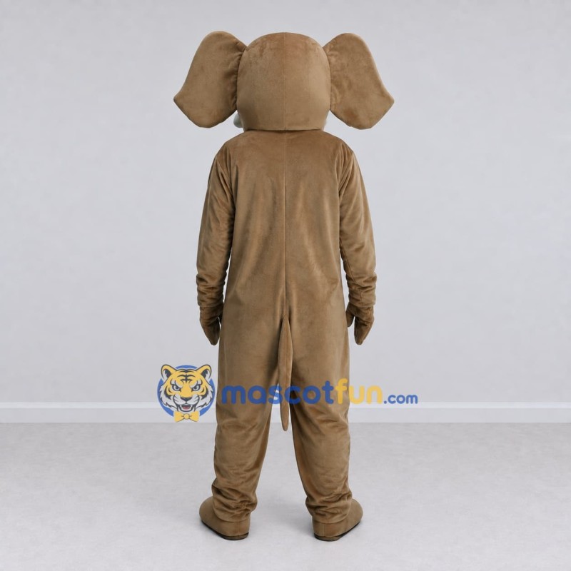 Custom Tan Elephant with a Raised Trunk Mascot Costume Adult Full Body Suit for Wildlife Events Custom Tan Elephant with a Raised Trunk Mascot Costume Adult Full Body Suit for Wildlife Events