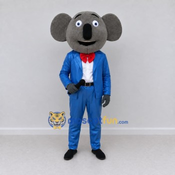 Custom Gray and Blue Koala in a Suit Mascot Costume Adult Full Body Suit for Community Events Custom Gray and Blue Koala in a Suit Mascot Costume Adult Full Body Suit for Community Events