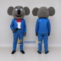 Custom Gray and Blue Koala in a Suit Mascot Costume Adult Full Body Suit for Community Events