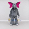 Custom Gray and Pink Elephant Character Mascot Costume Adult Full Body Suit for School Events