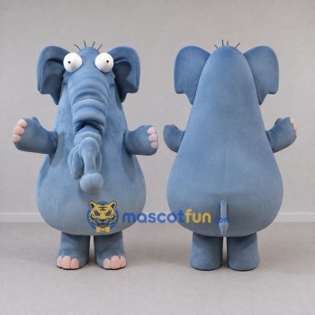 Custom Blue Elephant Character Mascot Costume Adult Full Body Suit for School Events