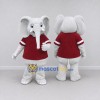 Custom White and Burgundy Elephant in a Sports Shirt Mascot Costume Adult Full Body Suit for Sports Events