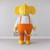 Custom Yellow and Orange Elephant in Overalls Mascot Costume Adult Full Body Suit for School Events Custom Yellow and Orange Elephant in Overalls Mascot Costume Adult Full Body Suit for School Events