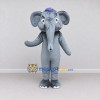 Custom Gray Elephant in a Small Hat Mascot Costume Adult Full Body Suit for School Events Custom Gray Elephant in a Small Hat Mascot Costume Adult Full Body Suit for School Events