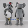 Custom Gray and White Elephant with a Red Bow Mascot Costume Adult Full Body Suit for School Events Custom Gray and White Elephant with a Red Bow Mascot Costume Adult Full Body Suit for School Events