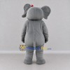 Custom Gray and White Elephant with a Red Bow Mascot Costume Adult Full Body Suit for School Events Custom Gray and White Elephant with a Red Bow Mascot Costume Adult Full Body Suit for School Events