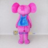 Custom Pink and Blue Elephant with a Backpack Mascot Costume Adult Full Body Suit for School Events Custom Pink and Blue Elephant with a Backpack Mascot Costume Adult Full Body Suit for School Events