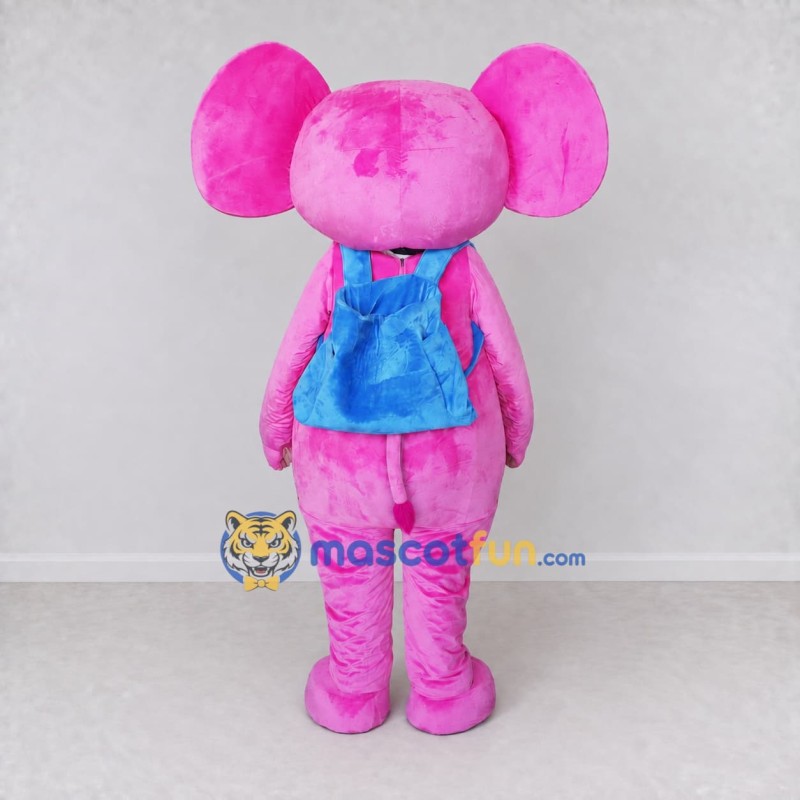 Custom Pink and Blue Elephant with a Backpack Mascot Costume Adult Full Body Suit for School Events Custom Pink and Blue Elephant with a Backpack Mascot Costume Adult Full Body Suit for School Events