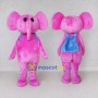 Custom Pink and Blue Elephant with a Backpack Mascot Costume Adult Full Body Suit for School Events