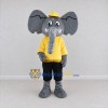 Custom Gray and Yellow Elephant in a Shirt and Cap Mascot Costume Adult Full Body Suit for School Events Custom Gray and Yellow Elephant in a Shirt and Cap Mascot Costume Adult Full Body Suit for School Events