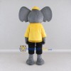 Custom Gray and Yellow Elephant in a Shirt and Cap Mascot Costume Adult Full Body Suit for School Events Custom Gray and Yellow Elephant in a Shirt and Cap Mascot Costume Adult Full Body Suit for School Events