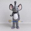 Custom Gray and White Elephant with a Raised Trunk Mascot Costume Adult Full Body Suit for Wildlife Events