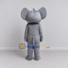 Custom Gray and White Elephant with a Raised Trunk Mascot Costume Adult Full Body Suit for Wildlife Events