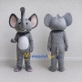 Custom Gray and White Elephant with a Raised Trunk Mascot Costume Adult Full Body Suit for Wildlife Events