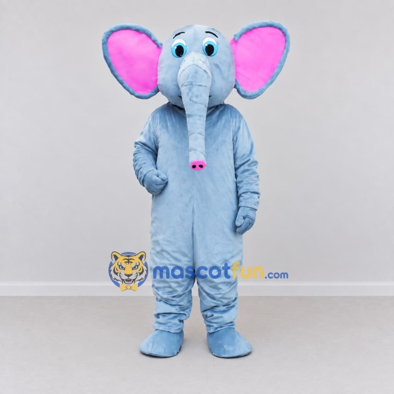 Custom Light Blue and Pink Elephant Mascot Costume Adult Full Body Suit for School Events Custom Light Blue and Pink Elephant Mascot Costume Adult Full Body Suit for School Events
