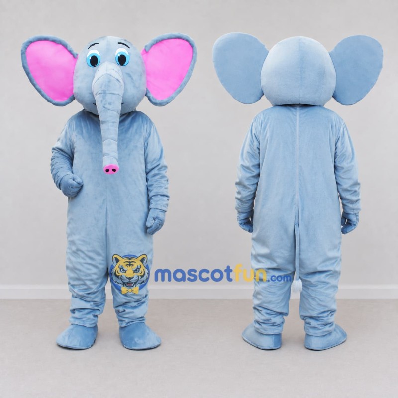 Custom Light Blue and Pink Elephant Mascot Costume Adult Full Body Suit for School Events Custom Light Blue and Pink Elephant Mascot Costume Adult Full Body Suit for School Events