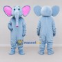 Custom Light Blue and Pink Elephant Mascot Costume Adult Full Body Suit for School Events