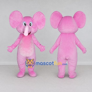 Custom Pink Elephant Character Mascot Costume Adult Full Body Suit for School Events