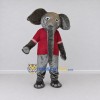 Custom Gray and Burgundy Elephant in a Sports Shirt Mascot Costume Adult Full Body Suit for Sports Events Custom Gray and Burgundy Elephant in a Sports Shirt Mascot Costume Adult Full Body Suit for Sports Events