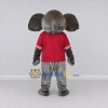 Custom Gray and Burgundy Elephant in a Sports Shirt Mascot Costume Adult Full Body Suit for Sports Events Custom Gray and Burgundy Elephant in a Sports Shirt Mascot Costume Adult Full Body Suit for Sports Events