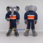 Custom Gray and Navy Blue Elephant in Sportswear Mascot Costume Adult Full Body Suit for Sports Events