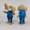 Custom Tan and Blue Mammoth in Sportswear Mascot Costume Adult Full Body Suit for Sports Events