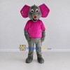Custom Gray and Magenta Elephant in a T-Shirt Mascot Costume Adult Full Body Suit for School Events