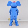 Custom Blue and White Elephant with a Headband Mascot Costume Adult Full Body Suit for School Events