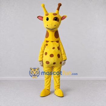 Custom Yellow and Brown Giraffe Mascot Costume Adult Full Body Suit for Wildlife Events