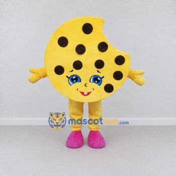 Custom Yellow and Brown Chocolate Chip Cookie Mascot Costume Adult Full Body Suit for Food Festivals Custom Yellow and Brown Chocolate Chip Cookie Mascot Costume Adult Full Body Suit for Food Festivals