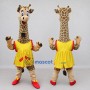 Custom Brown and Yellow Giraffe in a Dress Mascot Costume Adult Full Body Suit for School Events