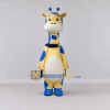 Custom Yellow and Blue Giraffe with a Bow Tie Mascot Costume Adult Full Body Suit for School Events Custom Yellow and Blue Giraffe with a Bow Tie Mascot Costume Adult Full Body Suit for School Events
