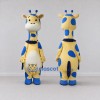 Custom Yellow and Blue Giraffe with a Bow Tie Mascot Costume Adult Full Body Suit for School Events Custom Yellow and Blue Giraffe with a Bow Tie Mascot Costume Adult Full Body Suit for School Events