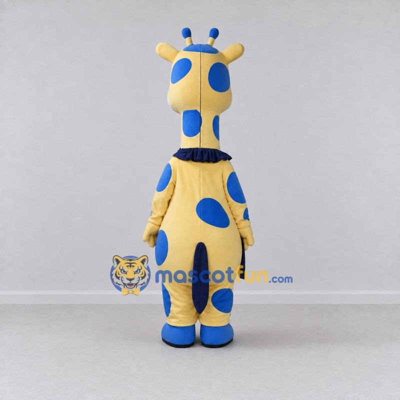 Custom Yellow and Blue Giraffe with a Bow Tie Mascot Costume Adult Full Body Suit for School Events Custom Yellow and Blue Giraffe with a Bow Tie Mascot Costume Adult Full Body Suit for School Events