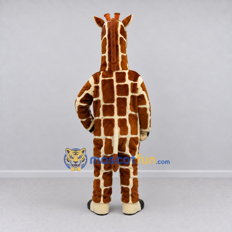 Custom Brown and Cream Giraffe Mascot Costume Adult Full Body Suit for Wildlife Events Custom Brown and Cream Giraffe Mascot Costume Adult Full Body Suit for Wildlife Events