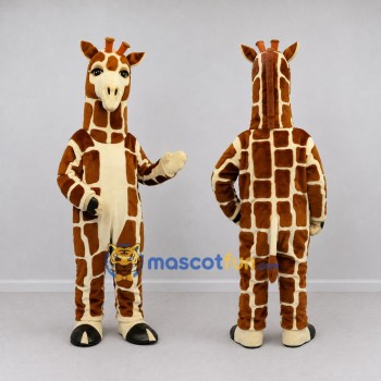 Custom Brown and Cream Giraffe Mascot Costume Adult Full Body Suit for Wildlife Events