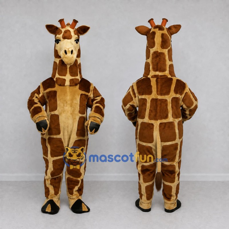 Custom Brown and Tan Giraffe Mascot Costume Adult Full Body Suit for Wildlife Events Custom Brown and Tan Giraffe Mascot Costume Adult Full Body Suit for Wildlife Events