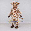 Custom White and Brown Spotted Cow Mascot Costume Adult Full Body Suit for Farm Events