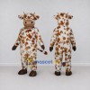Custom White and Brown Spotted Cow Mascot Costume Adult Full Body Suit for Farm Events